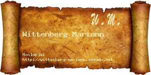 Wittenberg Mariann névjegykártya